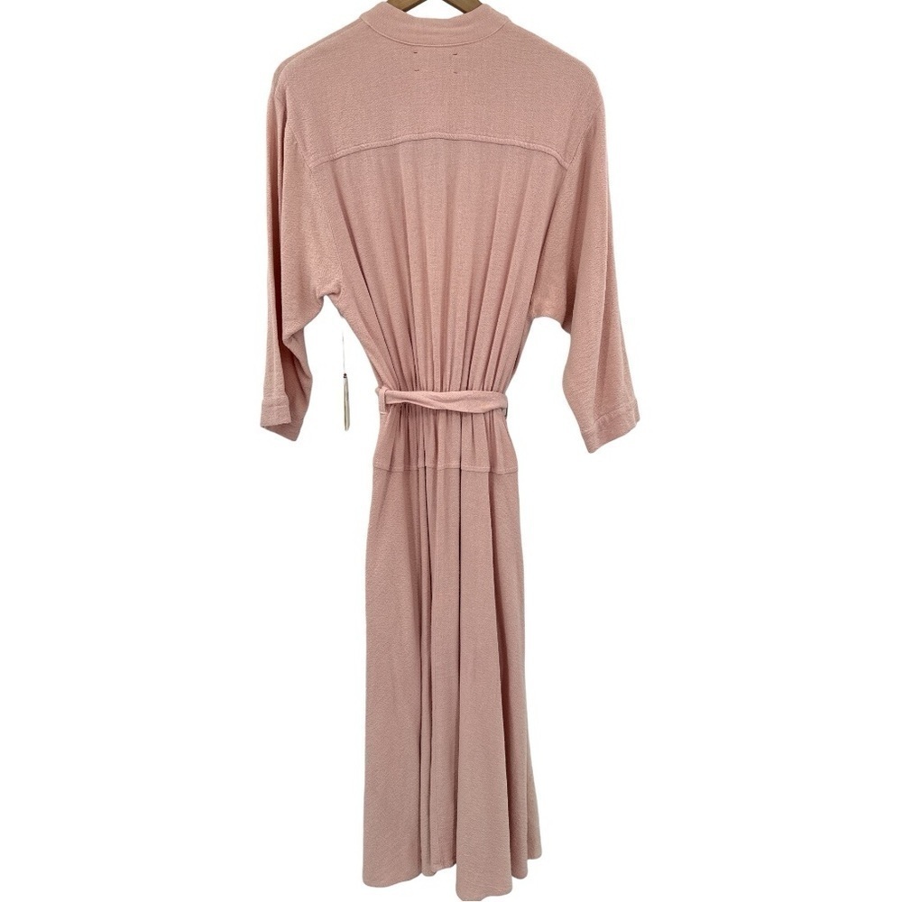 Xirena Persephone Pink Midi Dress Small Button Front Tie Waist NWT - Picture 5 of 11